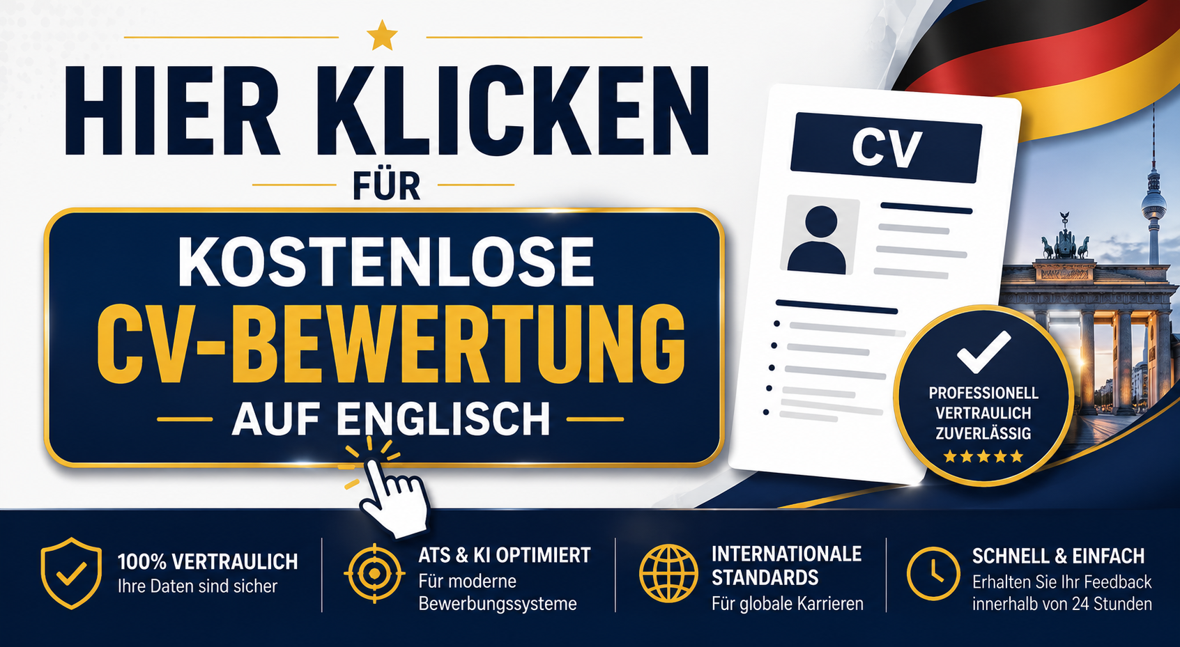 Kostenlose CV-Bewertung auf Englisch